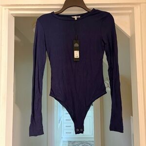 NWT Fashion Nova Long Sleeve Navy Bodysuit